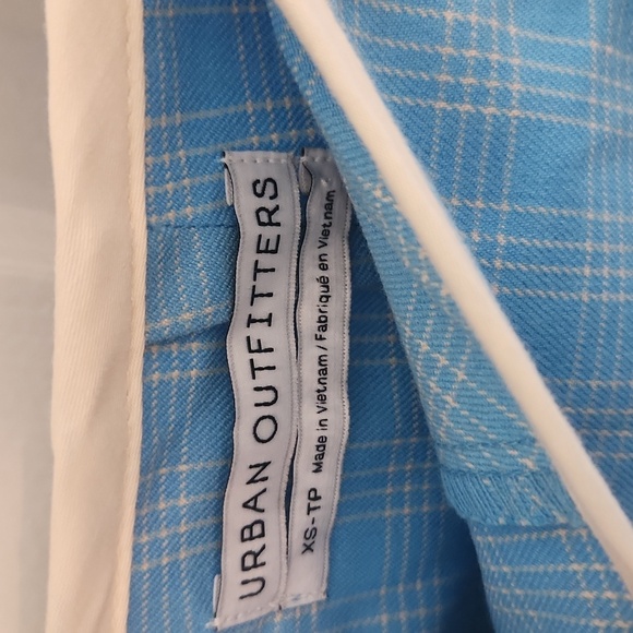 Urban Outfitters Light Baby Blue Checkered Plaid Mini Skirt Zip Up XS - Picture 3 of 7